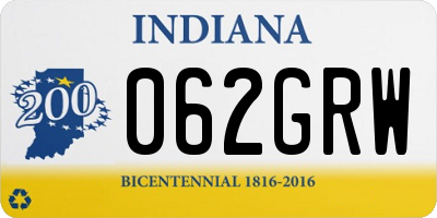 IN license plate 062GRW