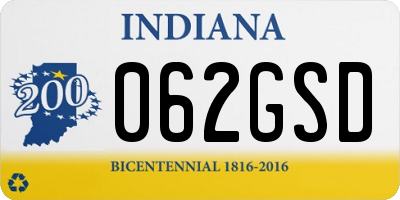 IN license plate 062GSD