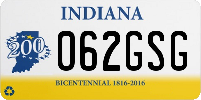 IN license plate 062GSG