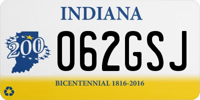 IN license plate 062GSJ