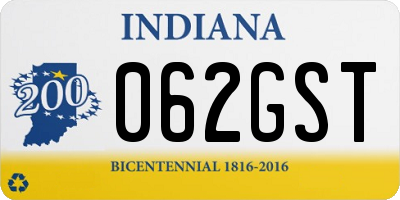 IN license plate 062GST