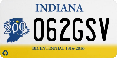 IN license plate 062GSV