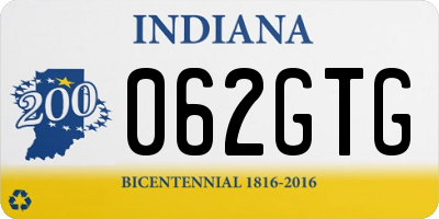 IN license plate 062GTG