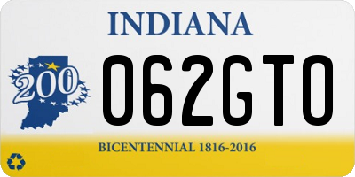 IN license plate 062GTO