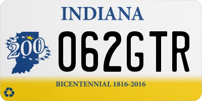 IN license plate 062GTR