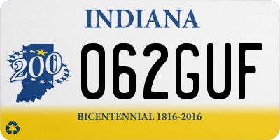 IN license plate 062GUF