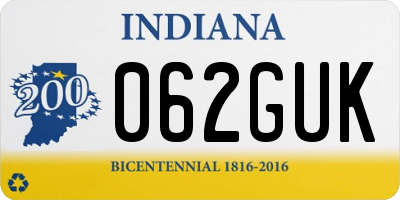 IN license plate 062GUK