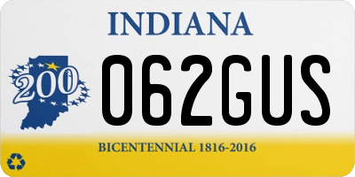 IN license plate 062GUS