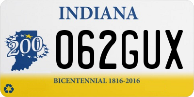 IN license plate 062GUX