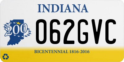 IN license plate 062GVC