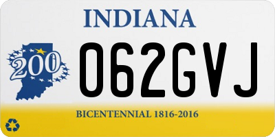 IN license plate 062GVJ