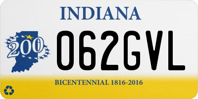 IN license plate 062GVL