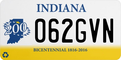 IN license plate 062GVN