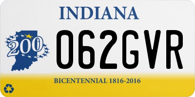 IN license plate 062GVR