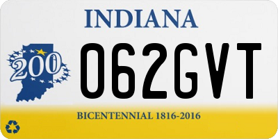 IN license plate 062GVT