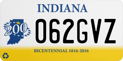 IN license plate 062GVZ