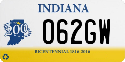 IN license plate 062GW