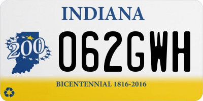 IN license plate 062GWH