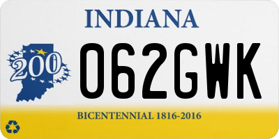 IN license plate 062GWK