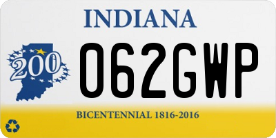 IN license plate 062GWP