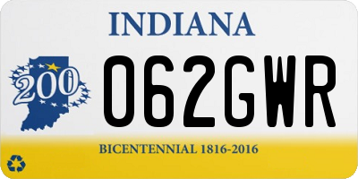 IN license plate 062GWR