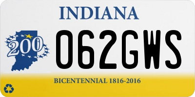 IN license plate 062GWS