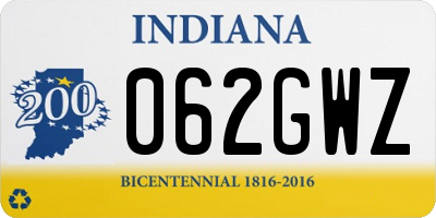 IN license plate 062GWZ