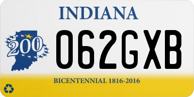 IN license plate 062GXB