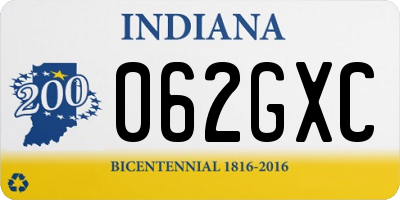 IN license plate 062GXC