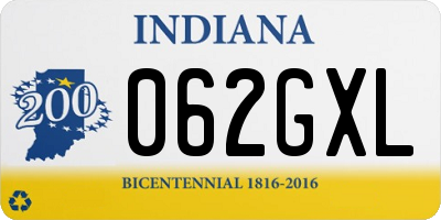 IN license plate 062GXL