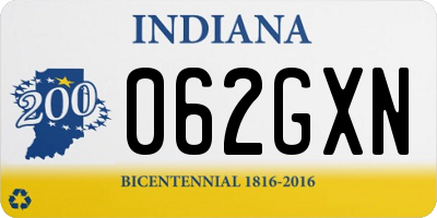 IN license plate 062GXN