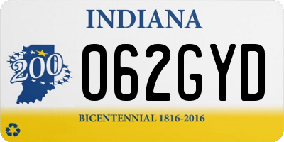 IN license plate 062GYD