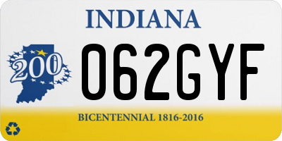 IN license plate 062GYF