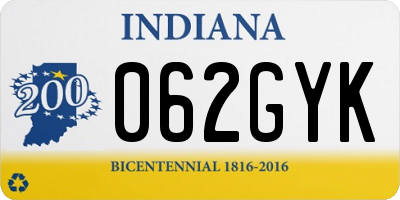 IN license plate 062GYK