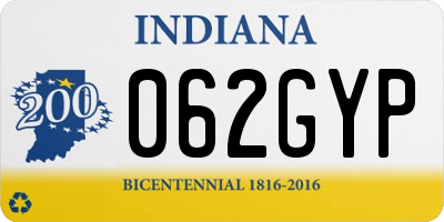 IN license plate 062GYP