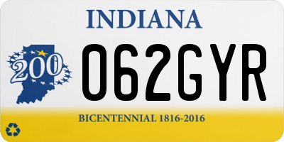 IN license plate 062GYR