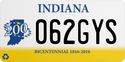 IN license plate 062GYS