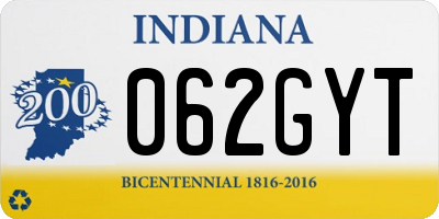 IN license plate 062GYT