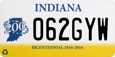 IN license plate 062GYW