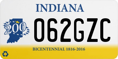 IN license plate 062GZC