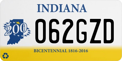 IN license plate 062GZD