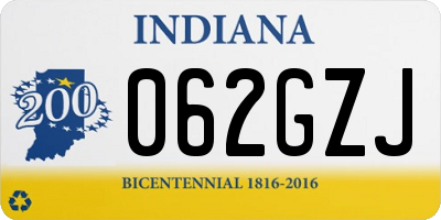 IN license plate 062GZJ