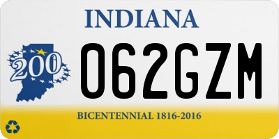 IN license plate 062GZM