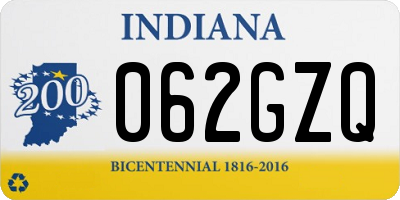 IN license plate 062GZQ