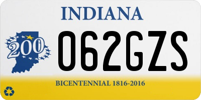 IN license plate 062GZS