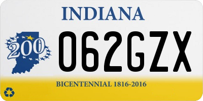 IN license plate 062GZX