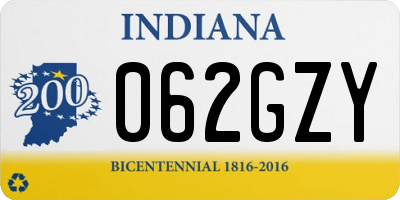 IN license plate 062GZY