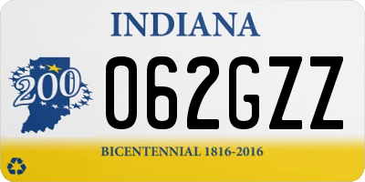 IN license plate 062GZZ