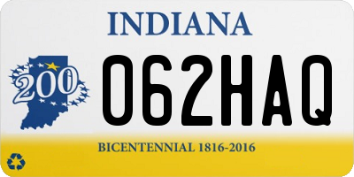 IN license plate 062HAQ