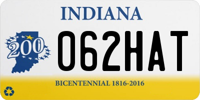 IN license plate 062HAT